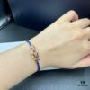 692ff66699f2d84055c8df6e FRED Force 10 Bracelet in Medium Rose Gold with Black and White Gemstones, Steel Cable Design