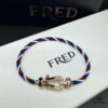 692ff67099f2d84055c8df78 FRED Force 10 Bracelet in Rose Gold, Medium Size with Black and White Gemstones, Steel Cord Design