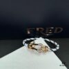 692ff67599f2d84055c8df7c FRED Force 10 Bracelet in Rose Gold, Medium Size with Black and White Gemstones, Steel Cord Design