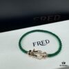 692ff67699f2d84055c8df7f FRED Force 10 Bracelet in Rose Gold with Black and White Gemstones – Medium Size, Steel Cord Design