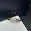 692ff67e99f2d84055c8df88 FRED Force 10 Bracelet in Rose Gold with Black and White Gemstones, Medium Size, Steel Cable Design
