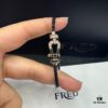692ff68099f2d84055c8df8b FRED Force 10 Bracelet in Rose Gold with Black and White Gemstones, Medium Size, Steel Cable Design