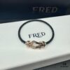 692ff68099f2d84055c8df8c FRED Force 10 Bracelet in Rose Gold with Black and White Gemstones, Medium Size, Steel Cable Design