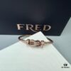 692ff68399f2d84055c8df8f FRED Force 10 Bracelet in Rose Gold, Medium Size with Ruby Cabochon and Stainless Steel Cable