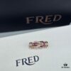 692ff68599f2d84055c8df93 FRED Force 10 Bracelet in Rose Gold with Ruby Cabochon, Medium Size, Steel Cable Design