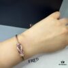 692ff68699f2d84055c8df94 FRED Force 10 Bracelet in Rose Gold, Medium Size with Ruby Cabochon and Stainless Steel Cable