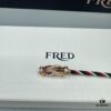 692ff68999f2d84055c8df98 FRED Force 10 Bracelet in Rose Gold with Ruby Cabochon, Medium Size, Steel Cable Design