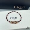 692ff68b99f2d84055c8df9b FRED Force 10 Bracelet in Rose Gold with Ruby Cabochon, Medium Size, Steel Cable Design