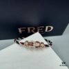 692ff68c99f2d84055c8df9c FRED Force 10 Bracelet in Rose Gold with Ruby Cabochon, Medium Size, Steel Cable Design