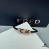 692ff69299f2d84055c8dfa4 FRED Force 10 Bracelet in Rose Gold, Medium Size with Ruby Cabochon and Steel Cable