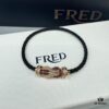692ff69399f2d84055c8dfa5 FRED Force 10 Bracelet in Rose Gold, Medium Size with Ruby Cabochon and Steel Cable