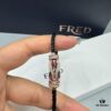 692ff69399f2d84055c8dfa6 FRED Force 10 Bracelet in Rose Gold, Medium Size with Ruby Cabochon and Steel Cable
