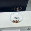 692ff69b99f2d84055c8dfae FRED Force 10 Bracelet in Rose Gold with Ruby, Medium Size, Stainless Steel Cord