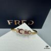 FRED Force 10 Bracelet in Rose Gold, Medium Size with Ruby Cabochon, Steel Cable Design