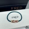692ff6a599f2d84055c8dfbb FRED Force 10 Bracelet in Rose Gold with Ruby, Medium Size, Red Gemstone Slide Buckle, Steel Cable Design