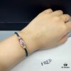 692ff6a699f2d84055c8dfbc FRED Force 10 Bracelet in Rose Gold with Ruby, Medium Size, Red Gemstone Slide Buckle, Steel Cable Design