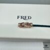 692ff6a799f2d84055c8dfbd FRED Force 10 Bracelet in Rose Gold with Ruby, Medium Size, Red Gemstone Slide Buckle, Steel Cable Design