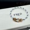 692ff6aa99f2d84055c8dfc1 FRED Force 10 Bracelet in Rose Gold, Medium Size with Black and White Gemstones, Steel Cord Design