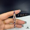 692ff6b399f2d84055c8dfcd FRED Force 10 Bracelet in Rose Gold, Medium Size with Ruby Cabochon and Steel Cable