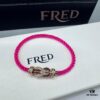 692ff6b799f2d84055c8dfd5 FRED Force 10 Bracelet in Rose Gold with Ruby, Medium Size, Red Sapphire Model, Steel Cord Version