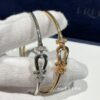 692ff6cb99f2d84055c8dfeb FRE*D Half-Pave Horseshoe Link Rigid Cuff Bracelet, CNC Precision-Carved, Hollow Tube Design for Lightweight Comfort – Available in Rose Gold and White Gold, Hand-Set Zirconia Stones, Authentic Logo Engraving