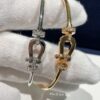 692ff6cd99f2d84055c8dfec FRE*D Half-Pave Horseshoe Link Rigid Cuff Bracelet, CNC Precision-Carved, Hollow Tube Design for Lightweight Comfort – Available in Rose Gold and White Gold, Hand-Set Zirconia Stones, Authentic Logo Engraving