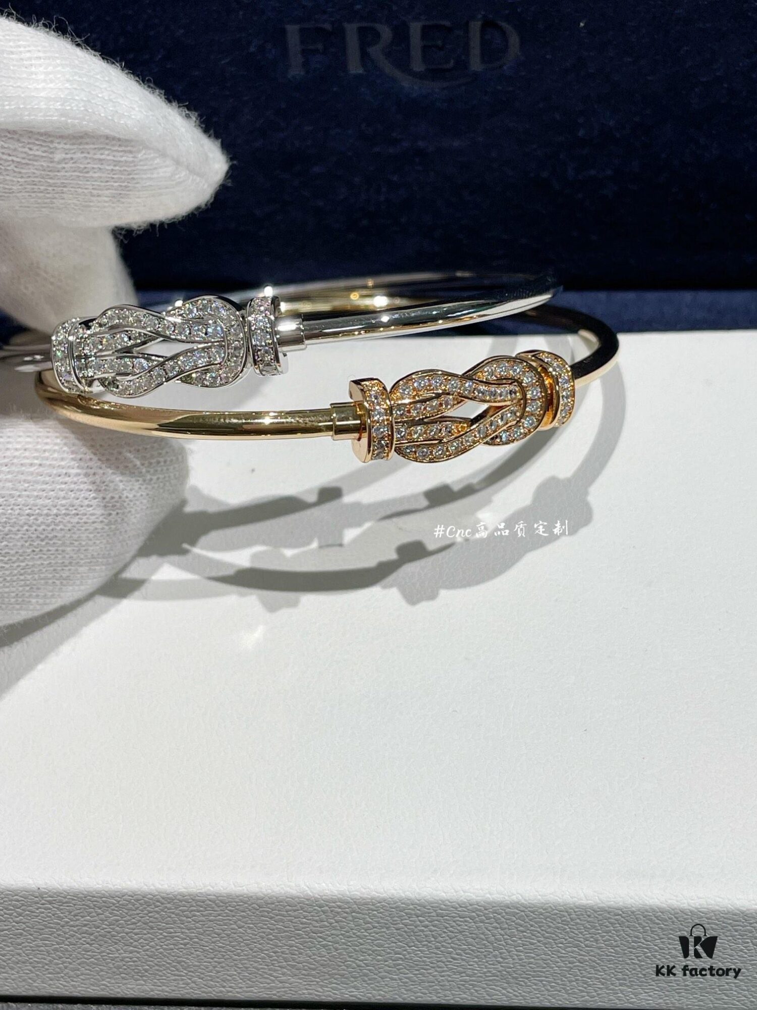 692ff6d999f2d84055c8dff4 FRE*D Full Diamond Infinity Buckle Rigid Tube Bracelet, CNC Precision Carved, Hollow Tube Lightweight Design