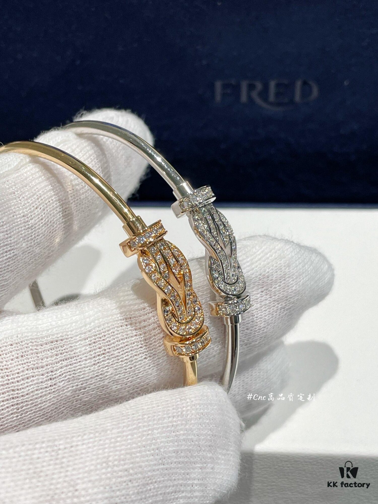 692ff6da99f2d84055c8dff5 FRE*D Full Diamond Infinity Buckle Rigid Tube Bracelet, CNC Precision Carved, Hollow Tube Lightweight Design