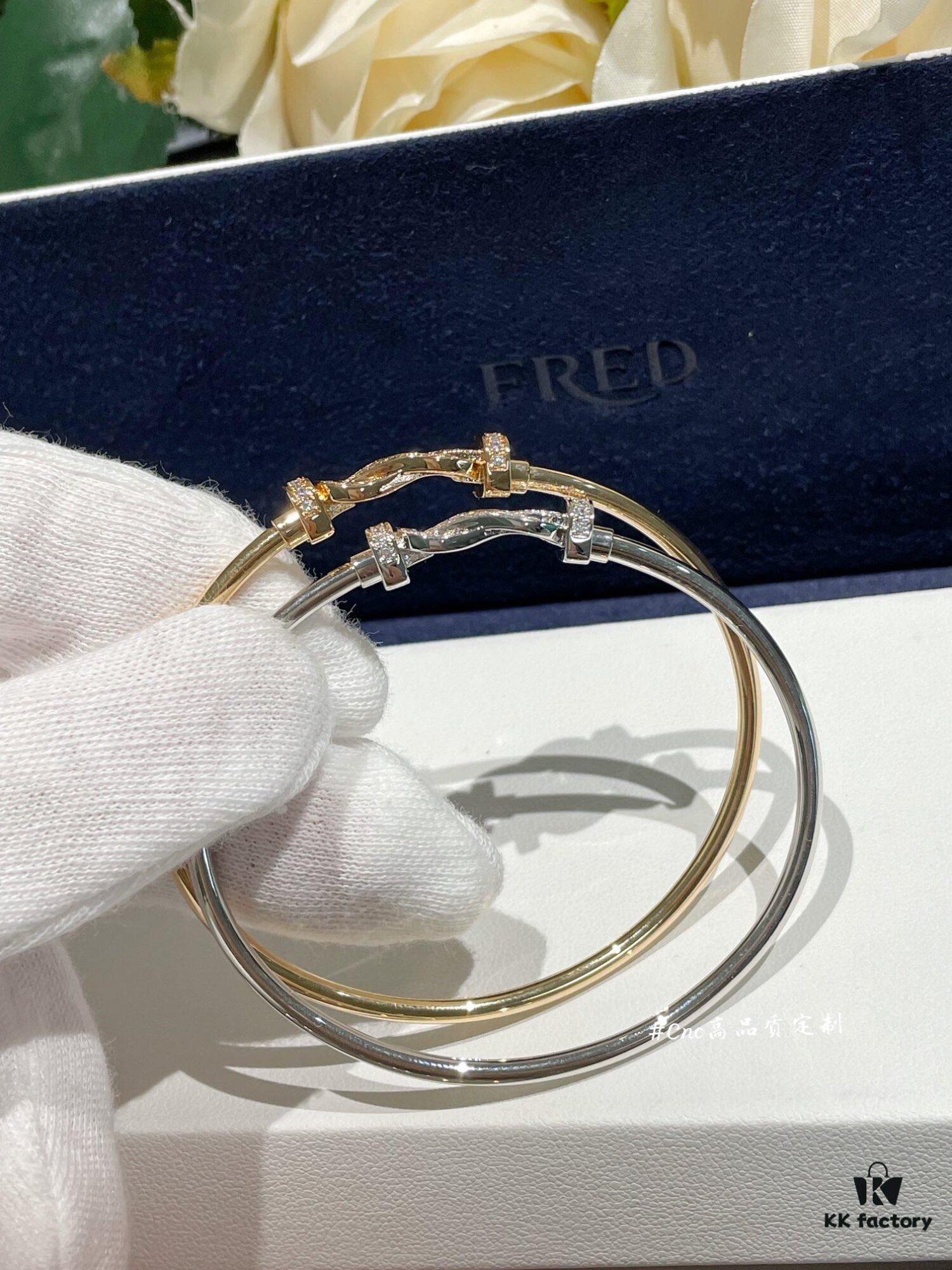 692ff6dd99f2d84055c8dff8 FRE*D Full Diamond Infinity Buckle Rigid Tube Bracelet, CNC Precision Carved, Hollow Tube Lightweight Design