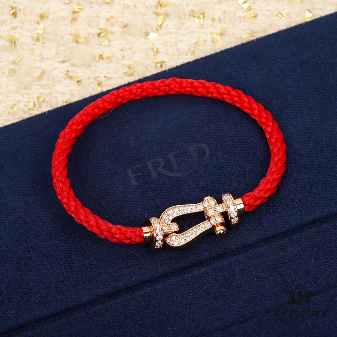 692ff6e099f2d84055c8dffd F&ED Saddle Red String Bracelet, Perfect Couple's Choice, Must-Have! Horsehoof Clasp Design Symbolizing Perfection and Reunion