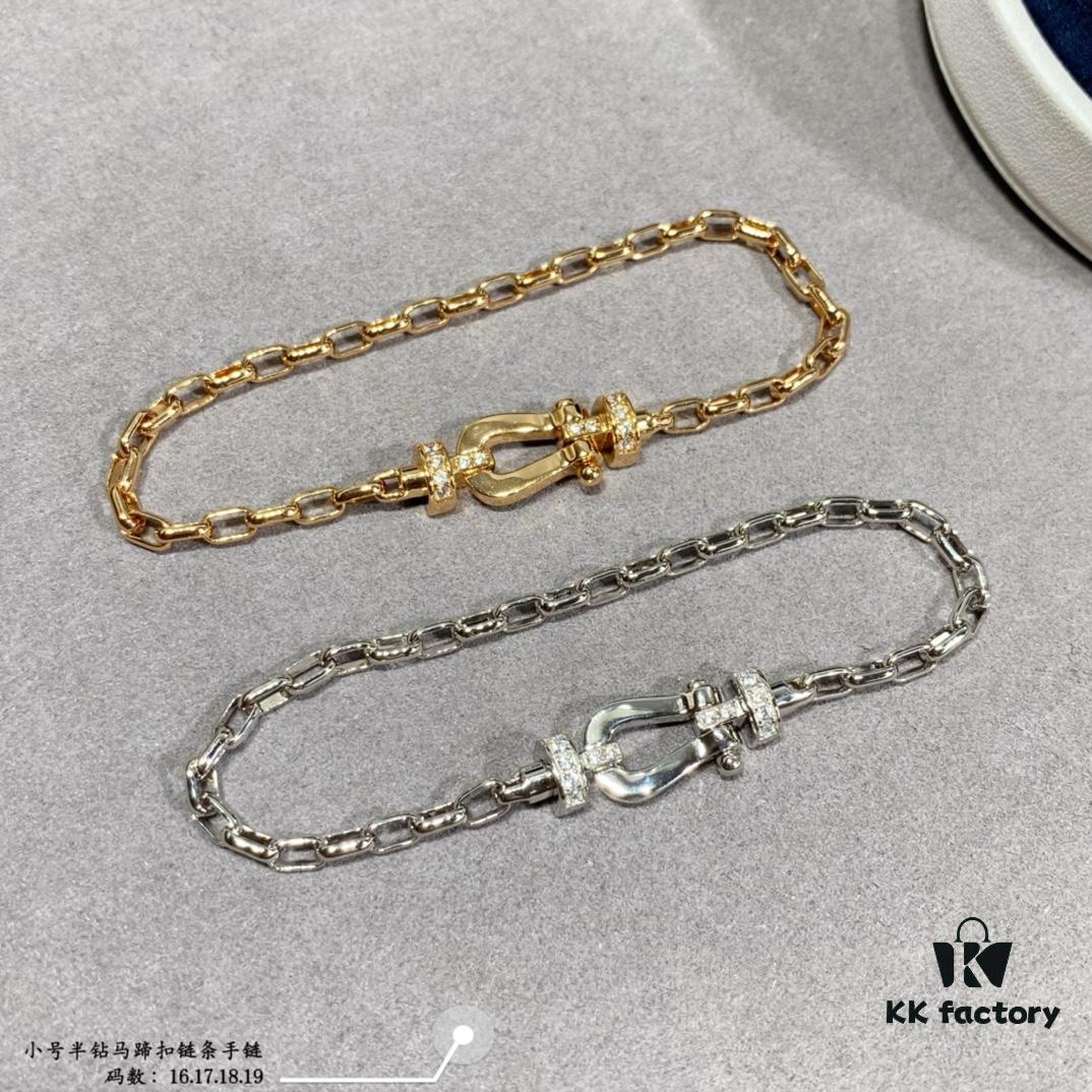692ff6ea99f2d84055c8e00b New Arrival ❤️ Fred Style Small Half-Diamond Horseshoe Link Chain Bracelet – Luxury Fashion Exquisite Design