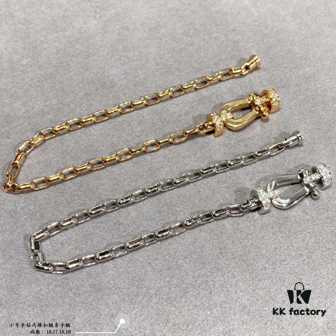 692ff6eb99f2d84055c8e00f New Arrival ❤️ Fred Style Small Half-Diamond Horseshoe Link Chain Bracelet – Luxury Fashion Exquisite Design