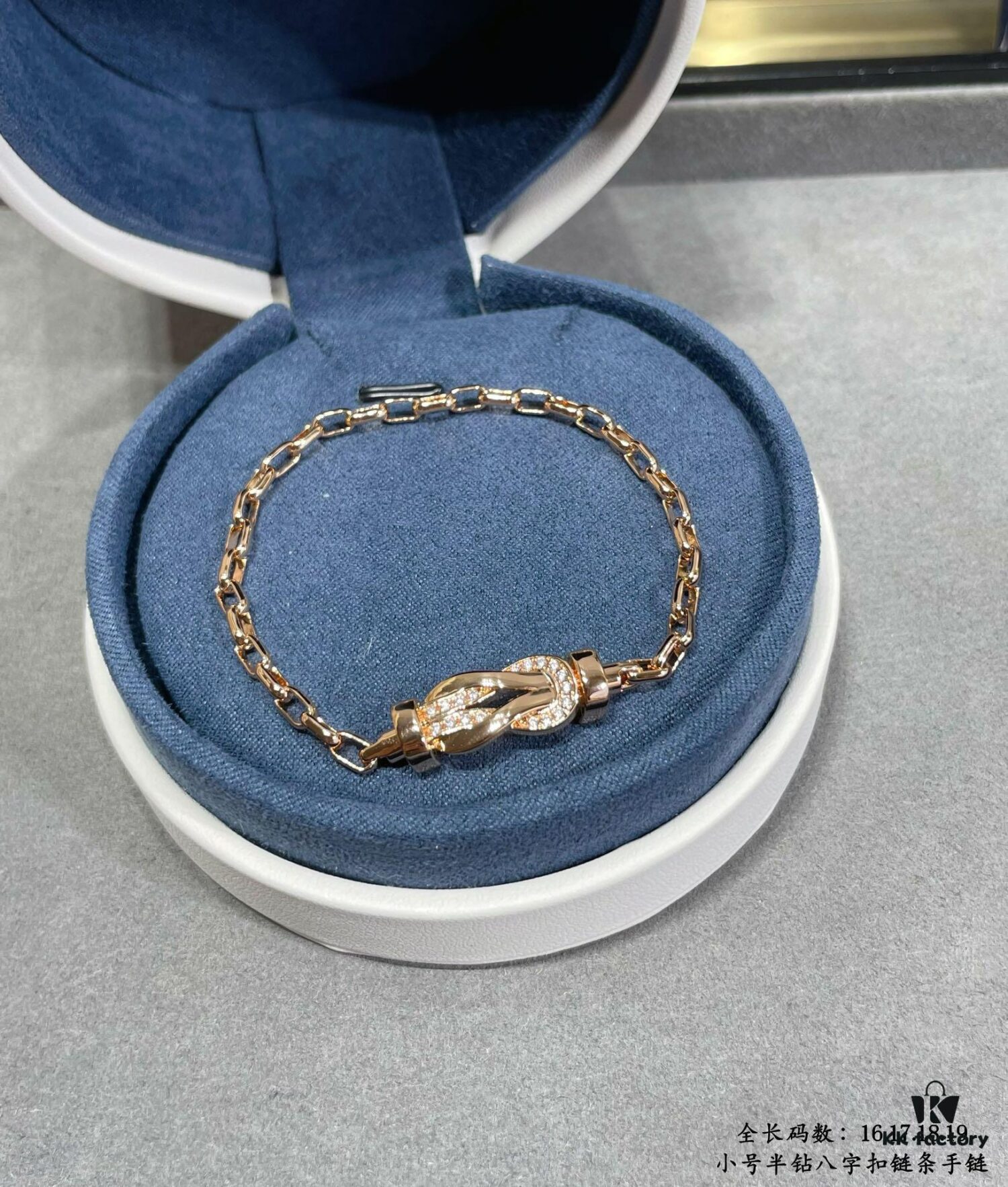 692ff70e99f2d84055c8e033 New Arrival! FRED-inspired Small Half-Diamond Figure-8 Knot Chain Bracelet – Luxury Fashion, Exquisite Craftsmanship