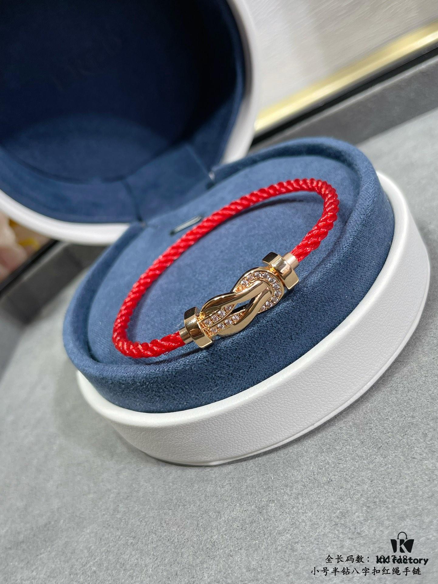 692ff70f99f2d84055c8e036 New Arrival Fred-inspired Small Full Diamond Infinity Red String Bracelet, Luxury 18K Gold Plated, Precision Micro-pavé, Must-have Fashion Accessory for Trendsetters
