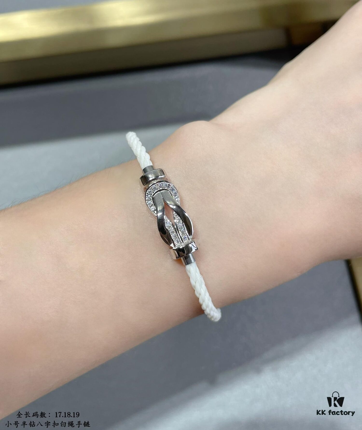 692ff71699f2d84055c8e03b New Arrival❤️ Fred-inspired Small Half-diamond Infinity Knot White Rope Bracelet👉🏻 Luxury Fashion Exquisite 💠⭐️ High-end Customized – Thickened 18K Gold Plated Craft, Precision Micro-inlay, Must-have for Influencers and Trendsetters