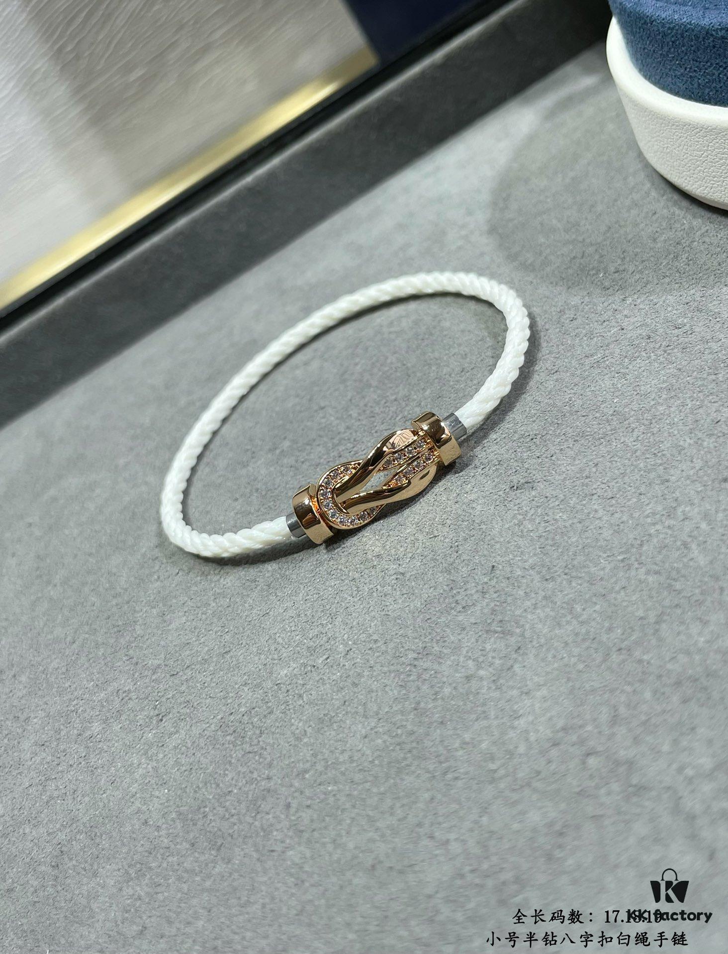 692ff71f99f2d84055c8e041 New Arrival❤️ Fred-inspired Small Half-diamond Infinity Knot White Rope Bracelet👉🏻 Luxury Fashion Exquisite 💠⭐️ High-end Customized – Thickened 18K Gold Plated Craft, Precision Micro-inlay, Must-have for Influencers and Trendsetters