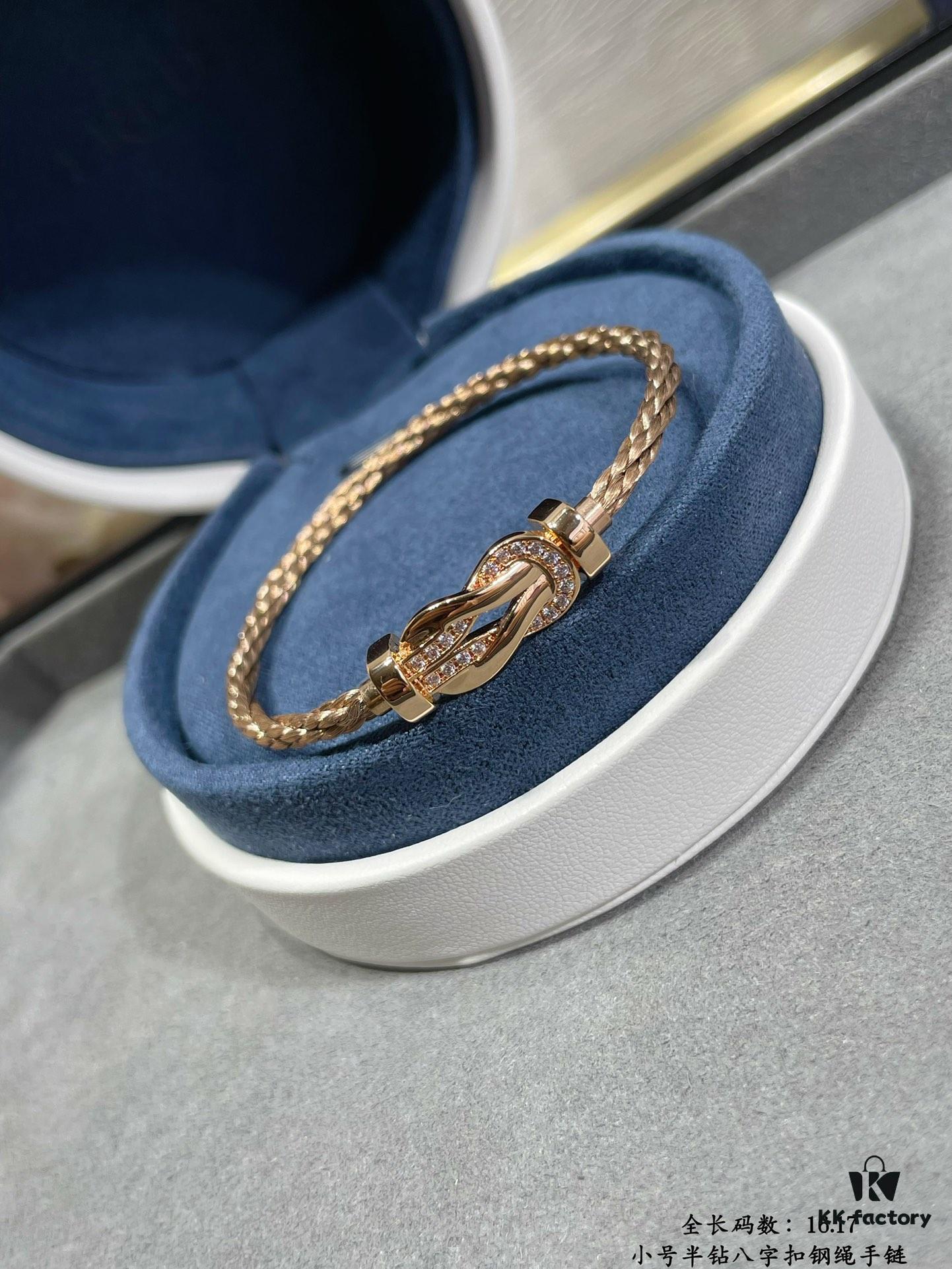 692ff72499f2d84055c8e045 Fred-style Small Half-Diamond Infinity Clasp Steel Rope Bracelet - Luxury Fashion Elegant High-End Custom Design, Thickened 18K Gold Plated Craftsmanship, Precision Micro-Set, Must-Have Accessory for Influencers and Trendsetters