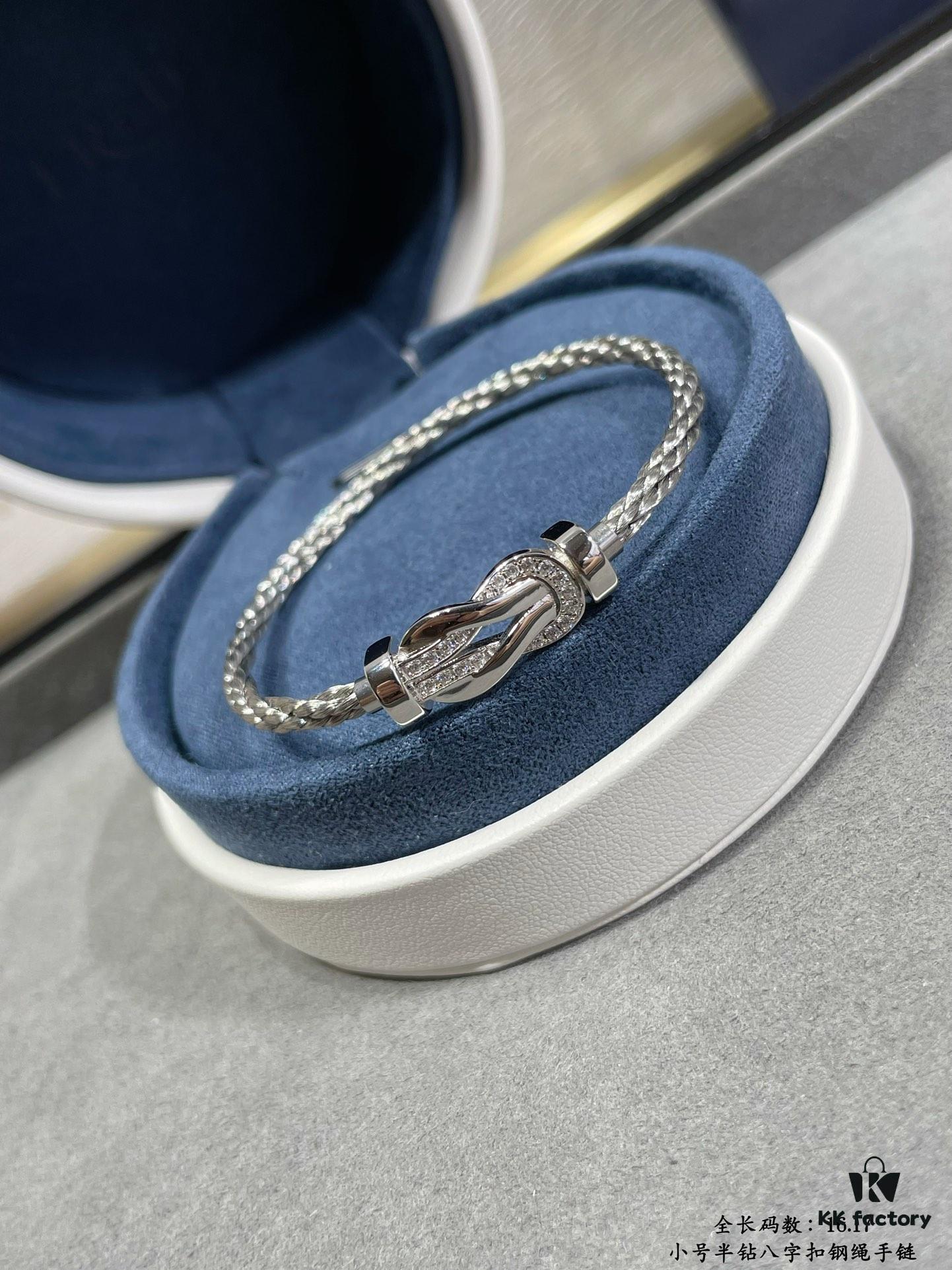 692ff72a99f2d84055c8e04d Fred-style Small Half-Diamond Infinity Clasp Steel Rope Bracelet - Luxury Fashion Elegant High-End Custom Design, Thickened 18K Gold Plated Craftsmanship, Precision Micro-Set, Must-Have Accessory for Influencers and Trendsetters