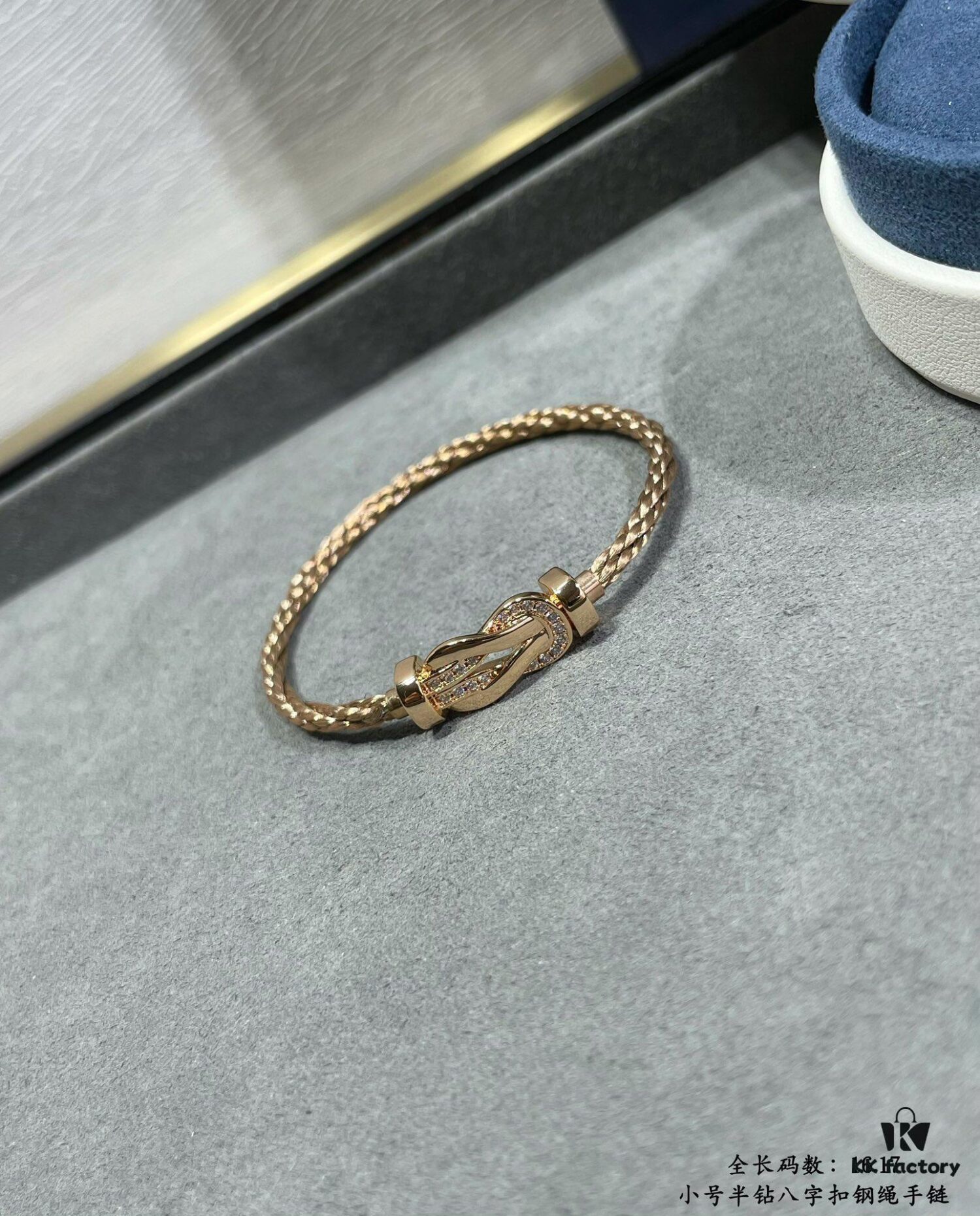 692ff72b99f2d84055c8e04e Fred-style Small Half-Diamond Infinity Clasp Steel Rope Bracelet - Luxury Fashion Elegant High-End Custom Design, Thickened 18K Gold Plated Craftsmanship, Precision Micro-Set, Must-Have Accessory for Influencers and Trendsetters