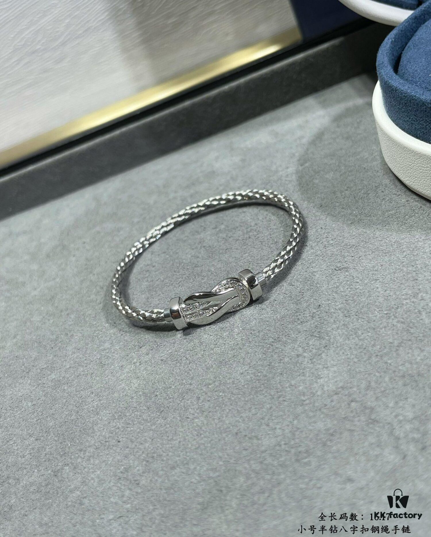 692ff72b99f2d84055c8e050 Fred-style Small Half-Diamond Infinity Clasp Steel Rope Bracelet - Luxury Fashion Elegant High-End Custom Design, Thickened 18K Gold Plated Craftsmanship, Precision Micro-Set, Must-Have Accessory for Influencers and Trendsetters