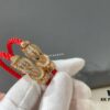 Rose Gold Fred Infinity Buckle Half Diamond Full Diamond Red Bracelet, Fully Polished Logo