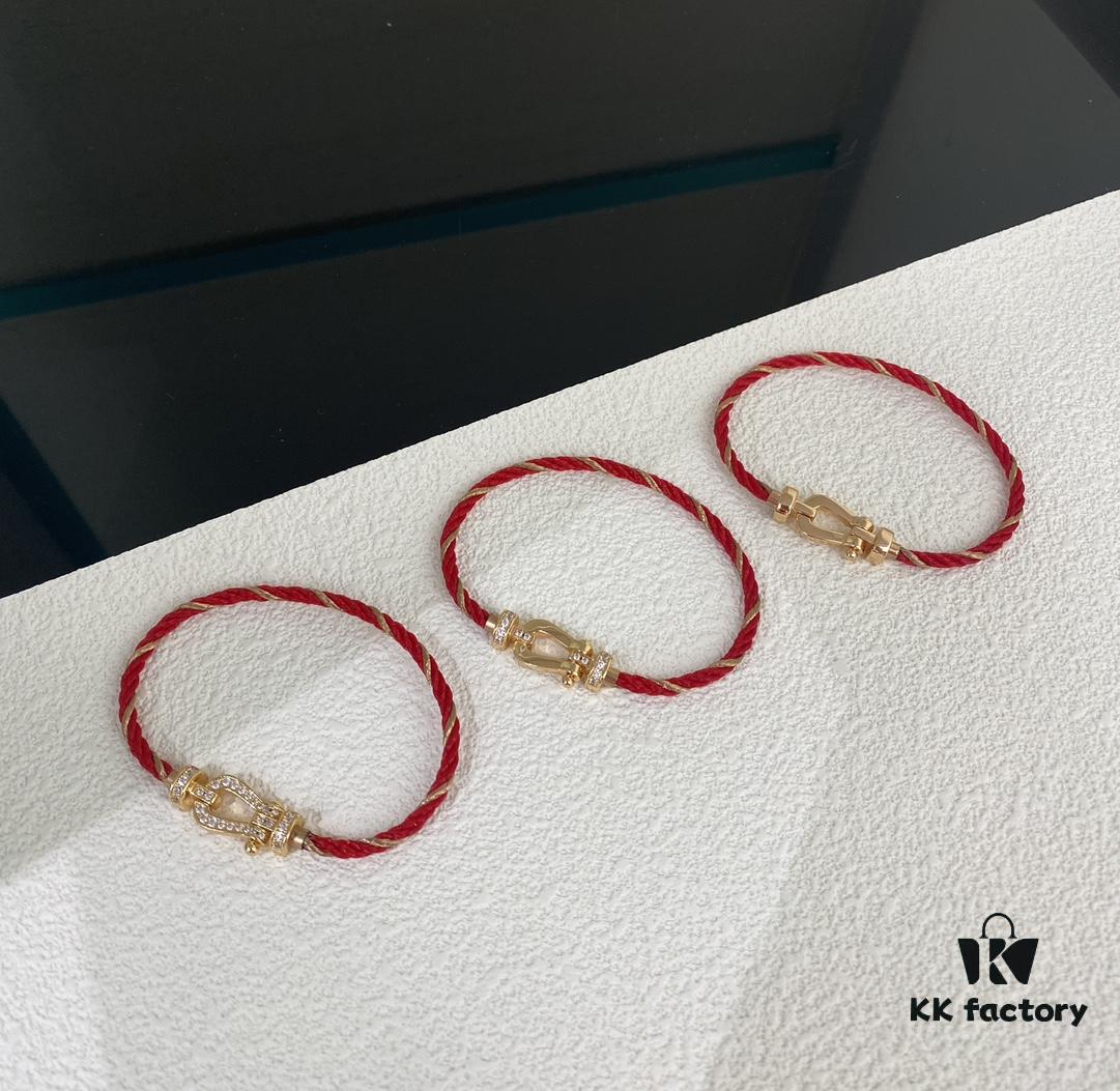 Fred New Bicolor Red Rope D-Shaped Clasp