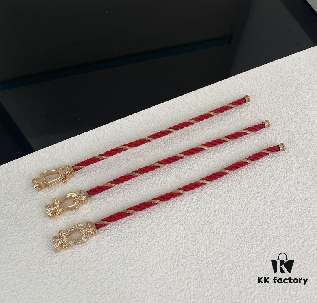 Fred New Bicolor Red Rope D-Shaped Clasp