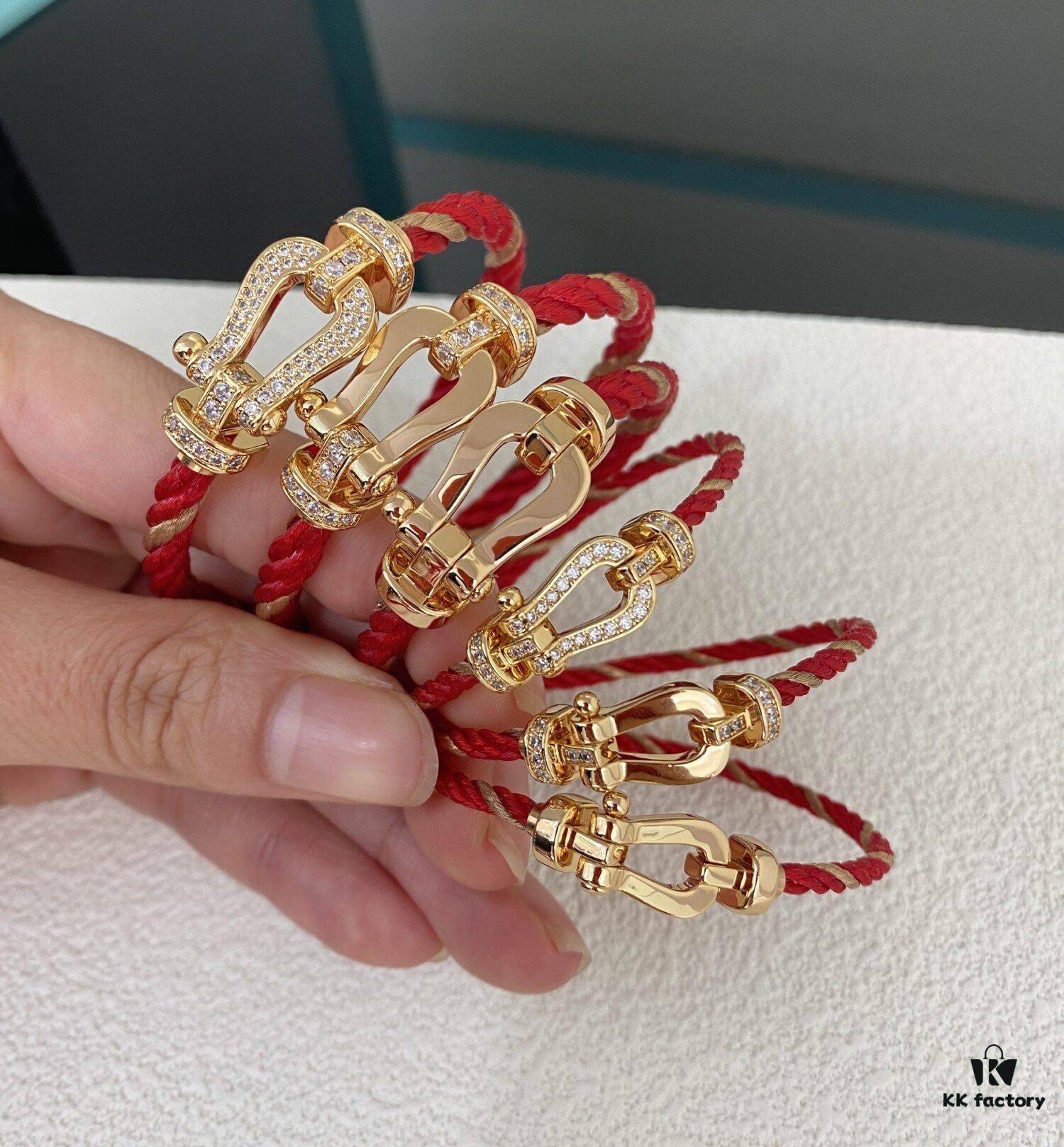 Fred New Bicolor Red Rope D-Shaped Clasp