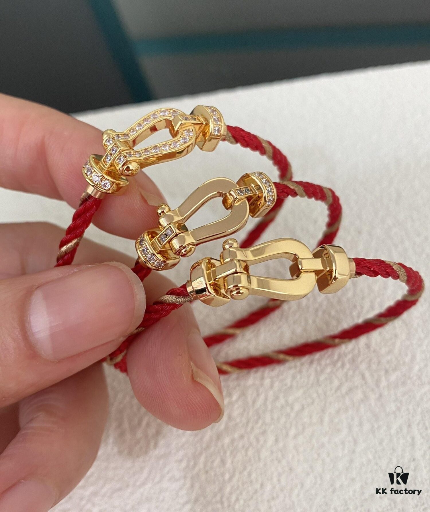 Fred New Bicolor Red Rope D-Shaped Clasp