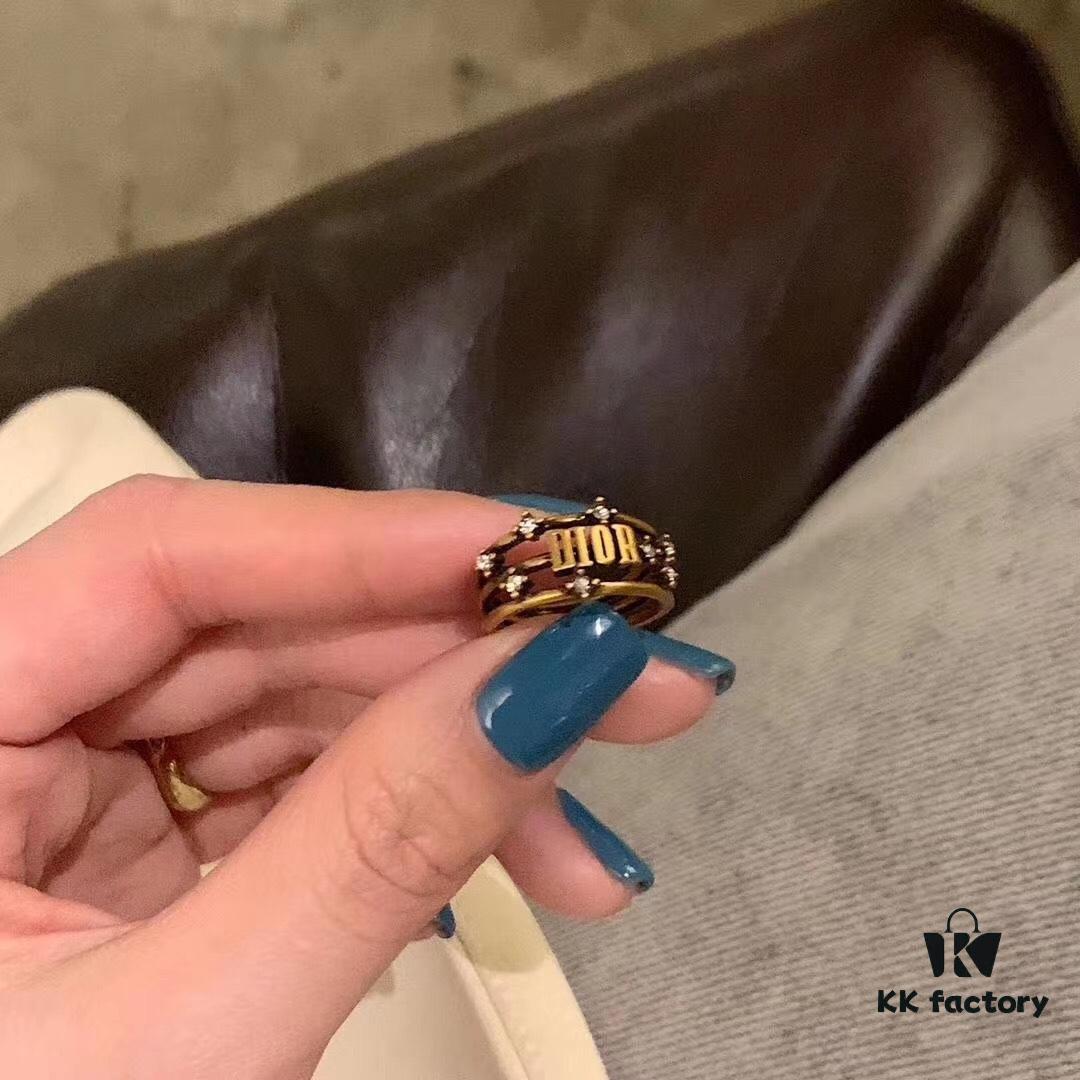 Dior Popular Ring Brass Crystal Ring
