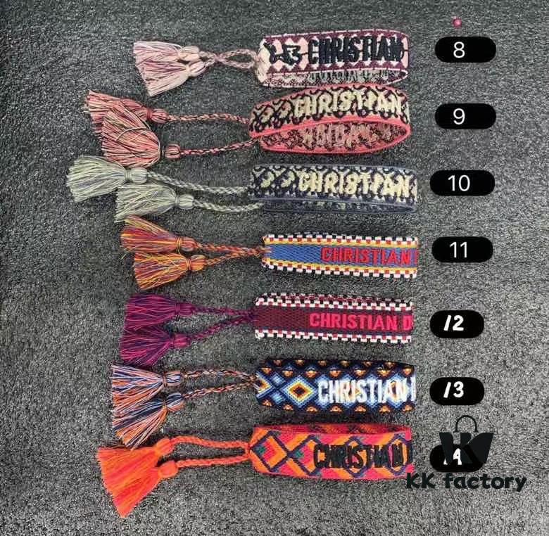 692ff75899f2d84055c8e0a6 Dior Knitted Adjustable Tassel Bracelet – Authentic Embroidered Design, Not Printed, Matching Original Retail Version