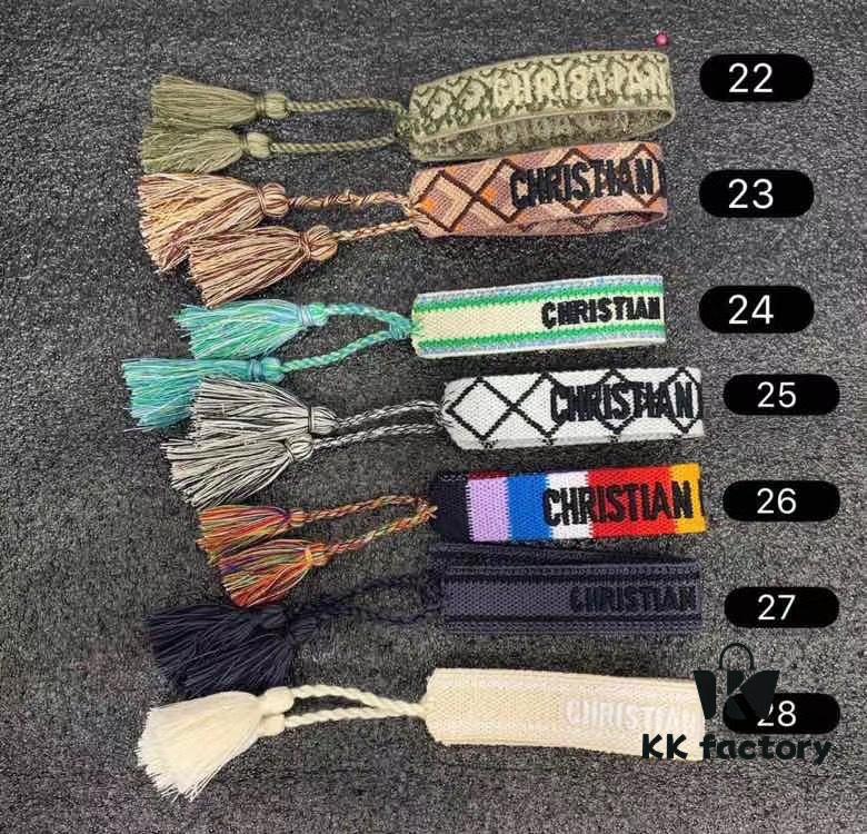 692ff75999f2d84055c8e0aa Dior Knitted Adjustable Tassel Bracelet – Authentic Embroidered Design, Not Printed, Matching Original Retail Version