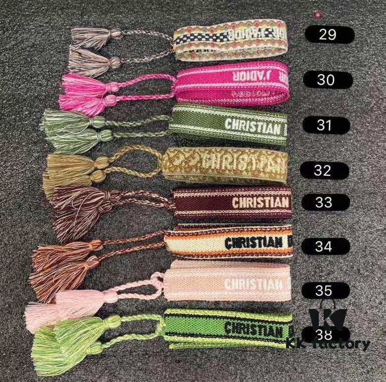 692ff75999f2d84055c8e0ac Dior Knitted Adjustable Tassel Bracelet – Authentic Embroidered Design, Not Printed, Matching Original Retail Version
