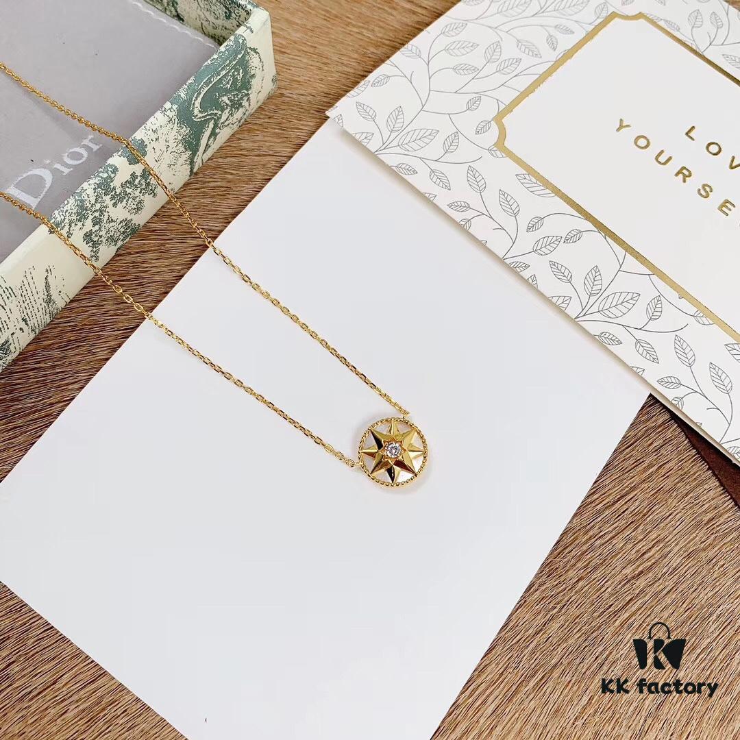 692ff76c99f2d84055c8e0db Dior Classic Lucky Star Eight-Pointed Compass Necklace, Exquisitely Crafted in Sterling Silver with Genuine Gold Plating and Zirconia